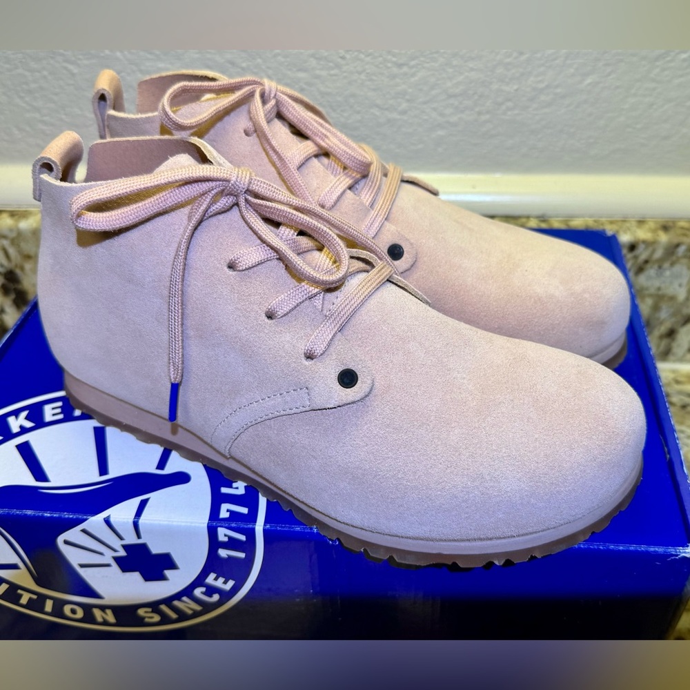 Birkenstock Dundee Rose Pink Suede Boots